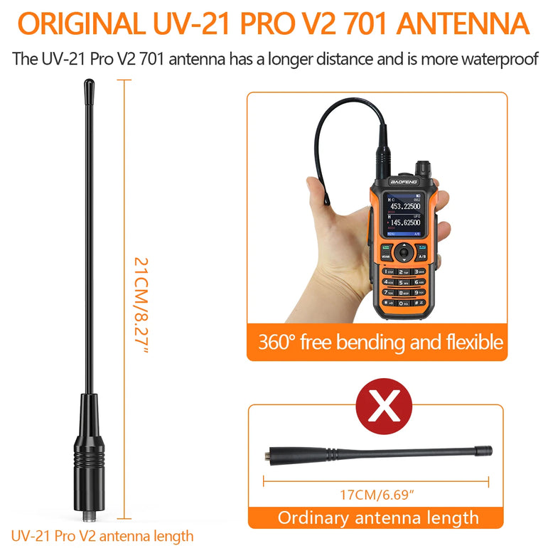 Baofeng UV-21 Pro V2 Air Band Walkie Talkie Wireless Copy Frequency AM Type-C Long Range Upgrade UV-5R Ham Radio