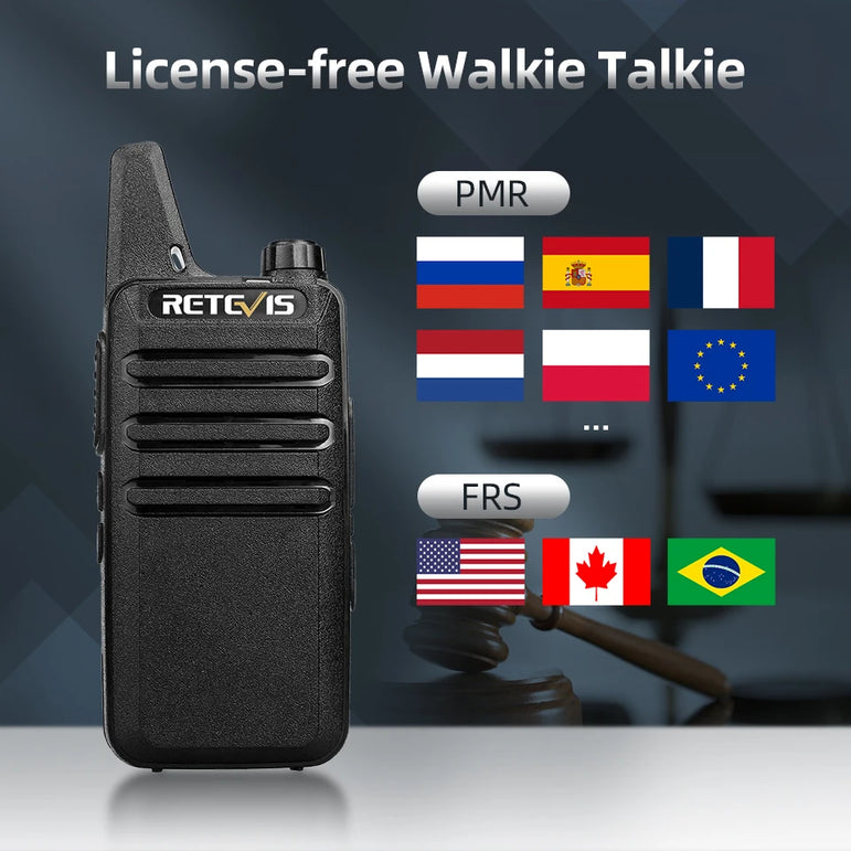 RETEVIS 2 pcs Mini Walkie Talkie PMR 446 Portable Two-way Radio ht PTT Walkie-talkies RT622 Portable Radio for Hunting Cafe RT22
