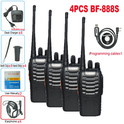 4PCS Original Baofeng BF888S Walkie Talkie 5W BF-888S 5KM UHF 400-470MHZ Transceiver Portable Two Way Radio BF 888S Intercom