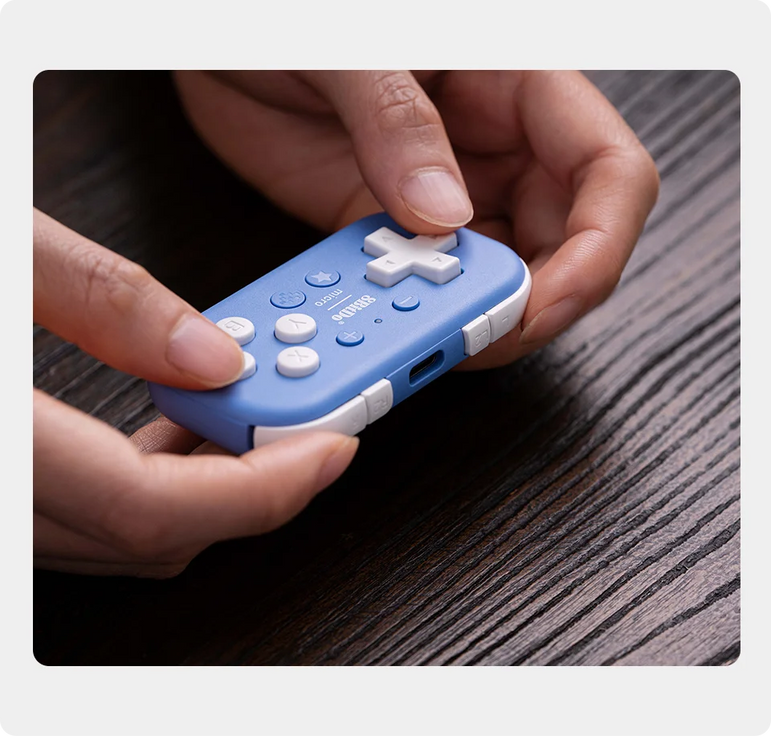 8BitDo Micro Bluetooth Controller Pocket-sized Mini gamepad for Switch, Android, and Raspberry Pi, Support Keyboard Mode