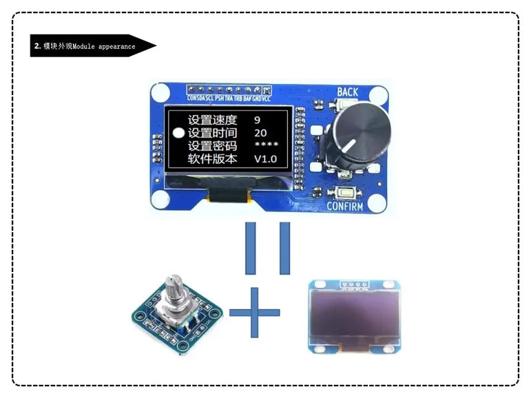 New SM 0.96/1.3 Inch White OLED Display, EC11 Rotary Encoder, IIC Interface for Arduino, DIY Electronics, High Resolution Screen