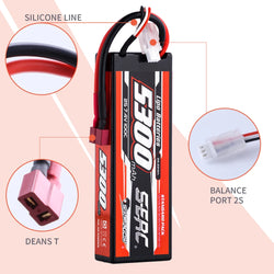 SUNPADOW Lipo Battery 5300mAh 2S 3S 4S 7.4V 11.1V 14.8V EC5 Plug 100C for RC Car Plane DJI Truck Tank Buggy Racing Boat Models