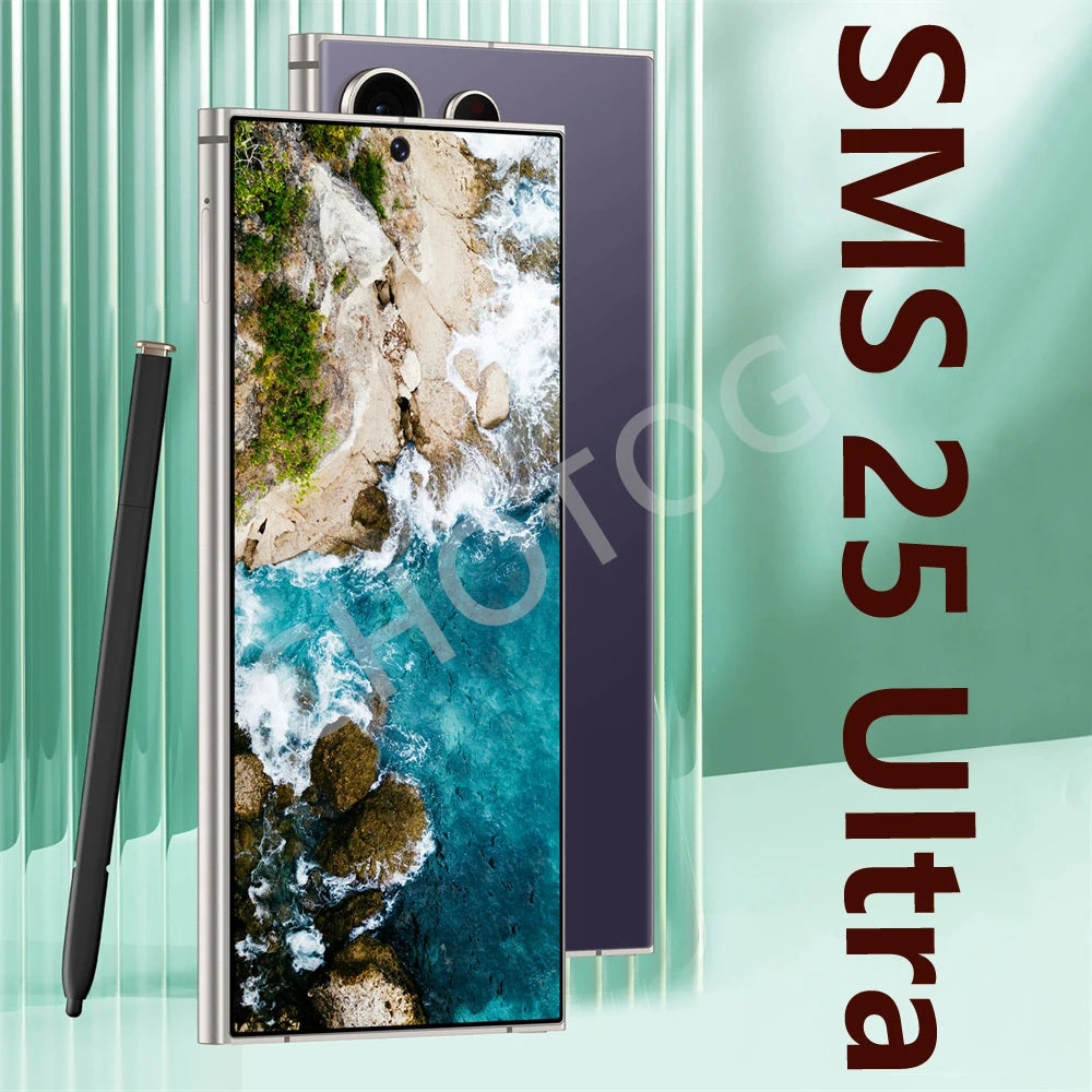 SMS 25 Ultra Smartphone 5G Dual SIM 7800mAh Original Mobile Phones Global Version HD Cellphones 22GB+2TB Cell Phone Android 14