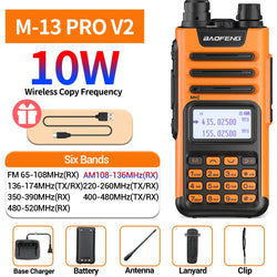 BaoFeng M-13 PRO V1 V2 High Power Multi Band Walkie Talkie Type C Charger Long Range Upgraded UV-13 PRO V1 V2 Ham Two Way Radio
