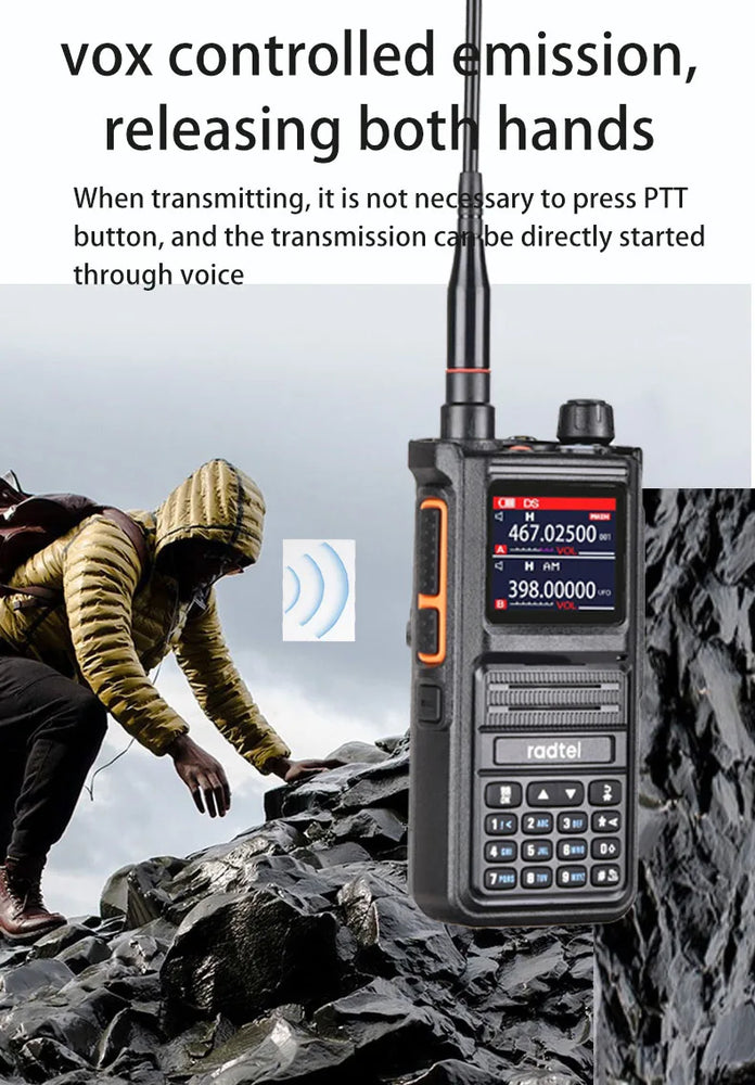 Radtel RT-470X Full Band Ham Radio 256 Channel Air Band Two Way Radio USB-C Aviation NOAA Police Marine Amateur HT Scanner Roger
