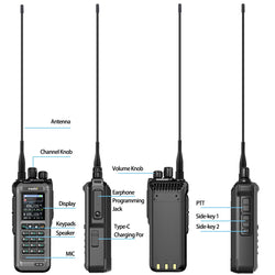 Iradio UV-99 20W Air Band Walkie Talkie Mutli Band High Power FM NOAA 1024CH Wireless Copy Frequency Long Range Type-C Ham Radio