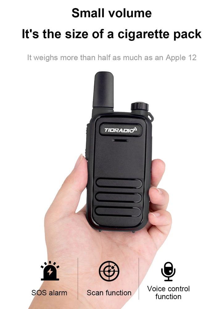 TIDRADIO 2PCS M11 Mini Walkie Talkie Profesional PMR /FRS Long Range Communication Radio Two Way Radio Transceiver Colorful