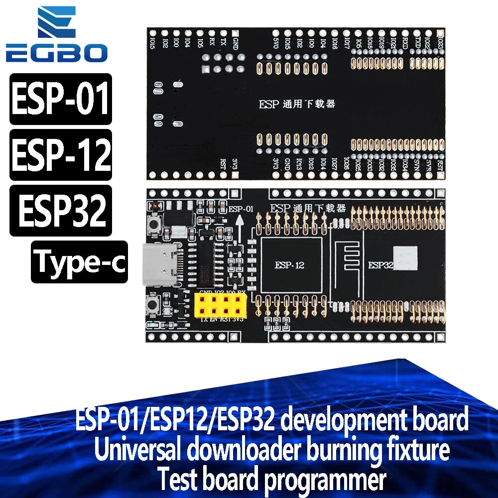1~10PCS ESP8266 ESP32-WROV-ER Development Board Test Programmer Socket Downloader for ESP-01 ESP01S ESP12 ESP32 Adapter CH340