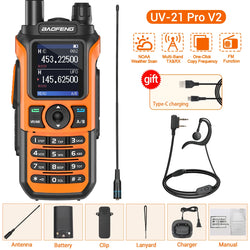 Baofeng UV-21 Pro V2 Air Band Walkie Talkie Wireless Copy Frequency AM Type-C Long Range Upgrade UV-5R Ham Radio