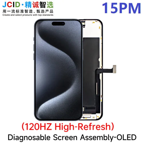 JCID OLED Screen Diagnosable Assembly NEW Soft Hard FHD Touch Display Pantalla For iphone 12 13 15 16 Without IC Removal No Pop