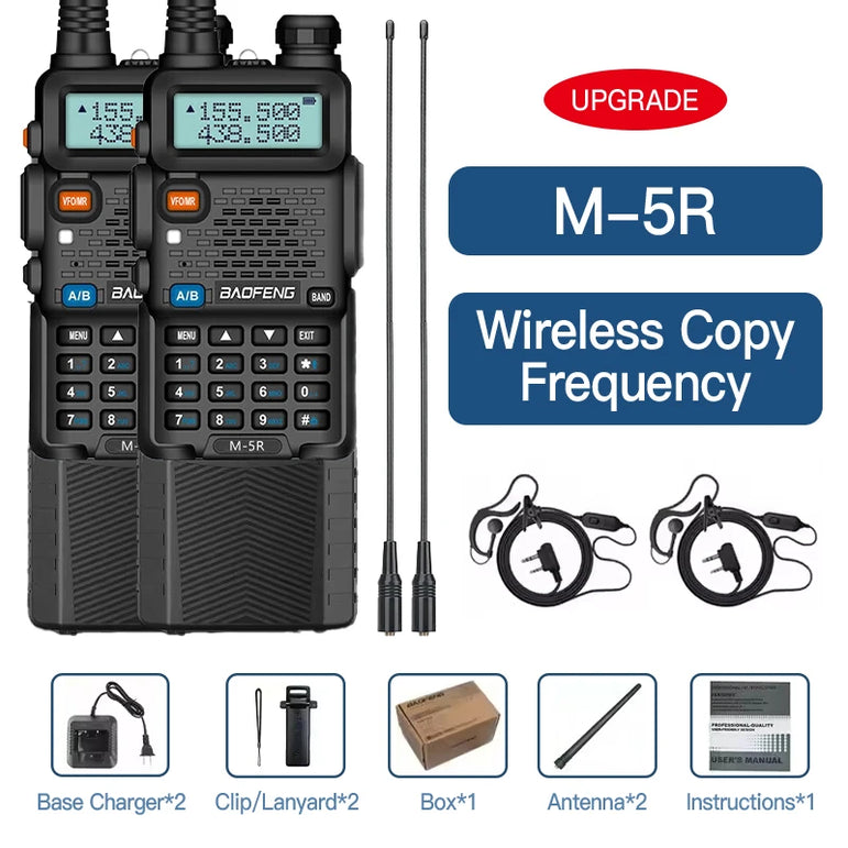 Baofeng M-5R 10W Walkie Talkie 3800mAh Battery Multi Band Wireless Copy Frequency Long Range Commutator Ham UV-5Rx K5 Two Way Ra