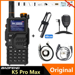 Baofeng K5 Pro Max Walkie Talkie 12W High Capacity UHF VHF AM FM Two Way Radio UVK5 Full Band LCD Noise Reduction DTMF Ham Radio