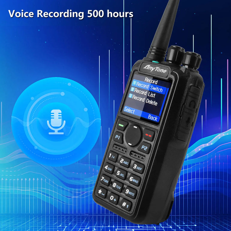 AnyTone AT-D878UVII Plus Dual Band Bluetooth PTT Digital/Analog APRS RX & TX AES256 Ecryption USB-C Charge Walkie Talkie
