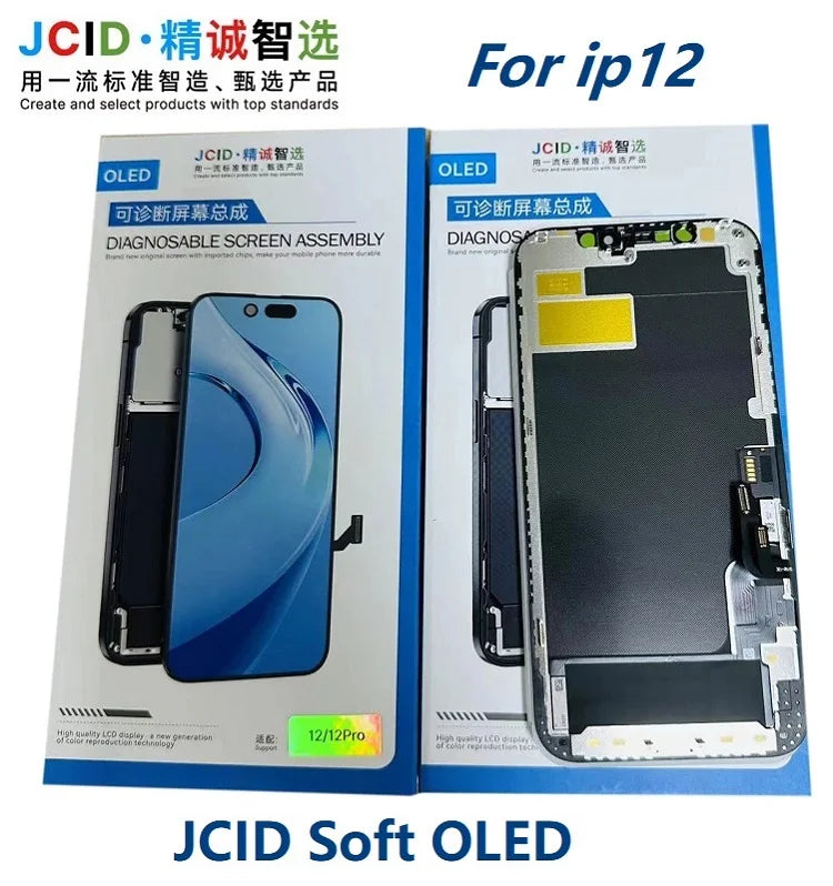 JCID OLED Screen Diagnosable Assembly NEW Soft Hard FHD Touch Display Pantalla For iphone 12 13 15 16 Without IC Removal No Pop