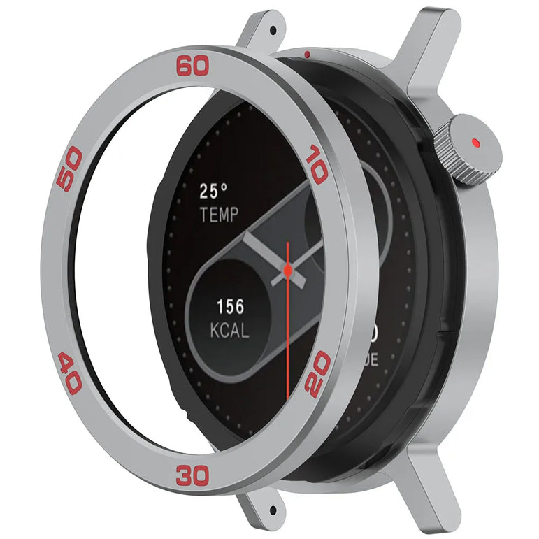 Stylish Metal Bezel Ring Replacement Case Cover for CMF by Nothing Watch Pro 2 with Tempered Glass Protector