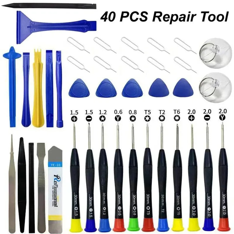40 in1 Mobile Phone Repair Tools Disassemble Repair Set for iPhone Screwdriver Combination Skid Multi Function Disassembly Kit