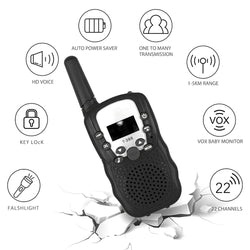 1 Pair Rt-388 Kids Walkie Talkies 0.5W Portable Child Electronic Radio Voice Interphone Outdoor LCD Display Toys Christmas Gifts