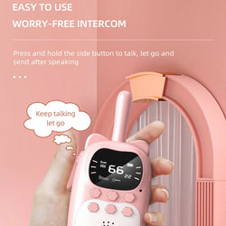 2PCS Kids Mini Walkie Talkie Rechargeable 1000mAh Handheld 0.5W 3km Radio Transceiver Interphone Child Christmas Toys Gifts