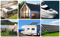 WERCHTAY 100W 12V 12BB Monocrystalline Solar Panel IP67 Waterwoof High-Efficiency & Easy to Install for RV Boat Roof Charging
