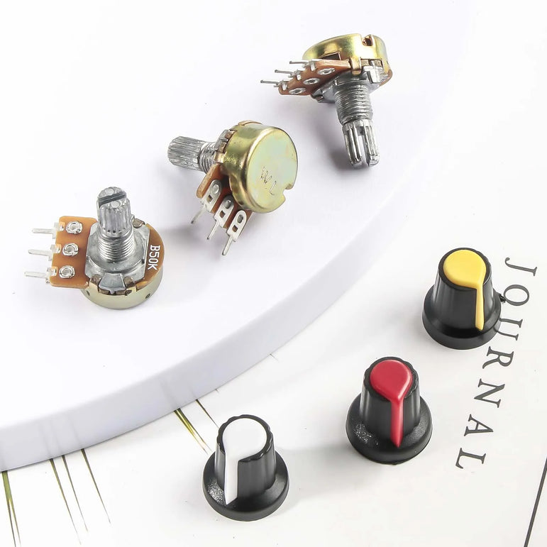 10sets  Potentiometer,WH148 Single-Joint Potentiometers With Rotary Knob B1K/2K/5K/10K/20K/50K/100K/250K/500K/1M