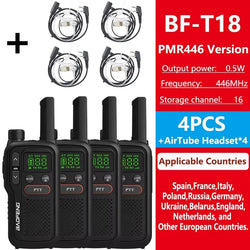 Baofeng BF-T18 PMR446 Walkie Talkie Type-C Charge European 446MHz 16 Channels Long Range Upgraded BF-T20 Mini Two Way Ham Radios