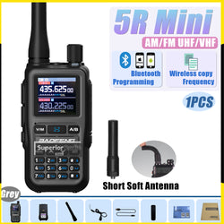 1/2PCS Baofeng UV-5R Mini Walkie Talkie Bluetooth Programming Type-C Dual PTT Lightweight 999 Channels Flashlight Frequency Copy