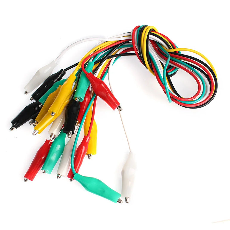 1Set / 10PCS Alligator Clips Electrical DIY Test Leads Alligator Double-ended Crocodile Clips Roach Clip Test 46CM Jumper Wire