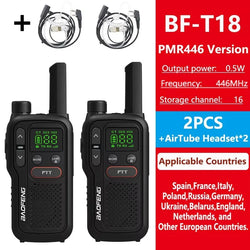 Baofeng BF-T18 PMR446 Walkie Talkie Type-C Charge European 446MHz 16 Channels Long Range Upgraded BF-T20 Mini Two Way Ham Radios