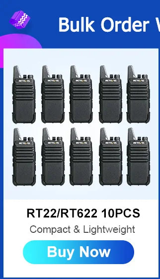 RETEVIS 2 pcs Mini Walkie Talkie PMR 446 Portable Two-way Radio ht PTT Walkie-talkies RT622 Portable Radio for Hunting Cafe RT22