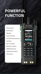 New BAOFENG UV-32 Walkie Talkie GPS 10W Bluetooth APP Programming Multi Band Wireless Copy Frequency Type-C UV32 Ham 2 Way Radio