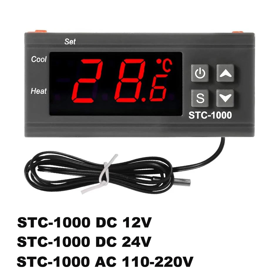 STC-1000 LED Digital Thermostat for Incubator Temperature Controller STC 1000 Thermoregulator Relay Heating Cooling 12V/24V/110V