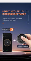 Tebe Wireless Bluetooth PTT Walkie Talkie Control Button with Adjustable Strap for IOS Android Phone Zello Push-to-Talk Button