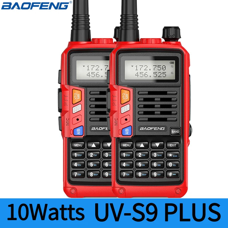 1/2PCS BaoFeng UV-S9 PLUS Waterproof Walkie Talkie 10W Powerful CB Radio Long Range Portable Two Way Radio for hunting travel