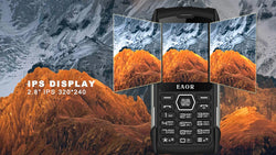EAOR 2G Rugged Flashlight 4000mAh Big Battery Power Bank IP68 Waterproof 2.8 IPS large screen 0.3M cam MTK feature mobile Phone