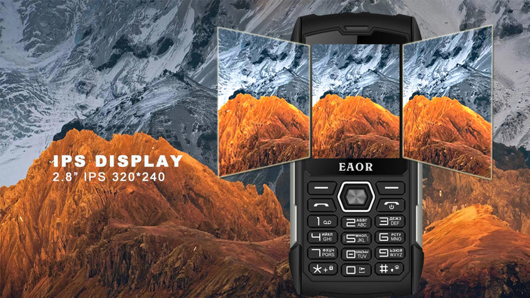 EAOR 2G Rugged Flashlight 4000mAh Big Battery Power Bank IP68 Waterproof 2.8 IPS large screen 0.3M cam MTK feature mobile Phone