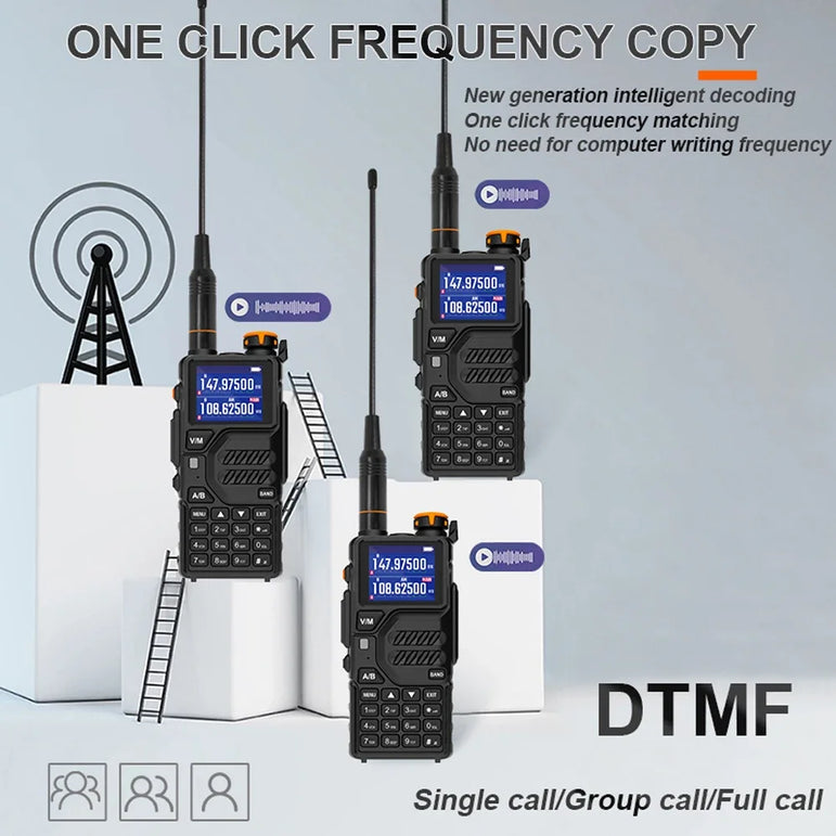 Baofeng 12W UV K5 Plus V2 Walkie Talkie Air Band AM Two Way Comumicador Station Amateur Ham Wireless Receiver Portable Radios
