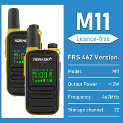 TIDRADIO 2PCS M11 Mini Walkie Talkie Profesional PMR /FRS Long Range Communication Radio Two Way Radio Transceiver Colorful