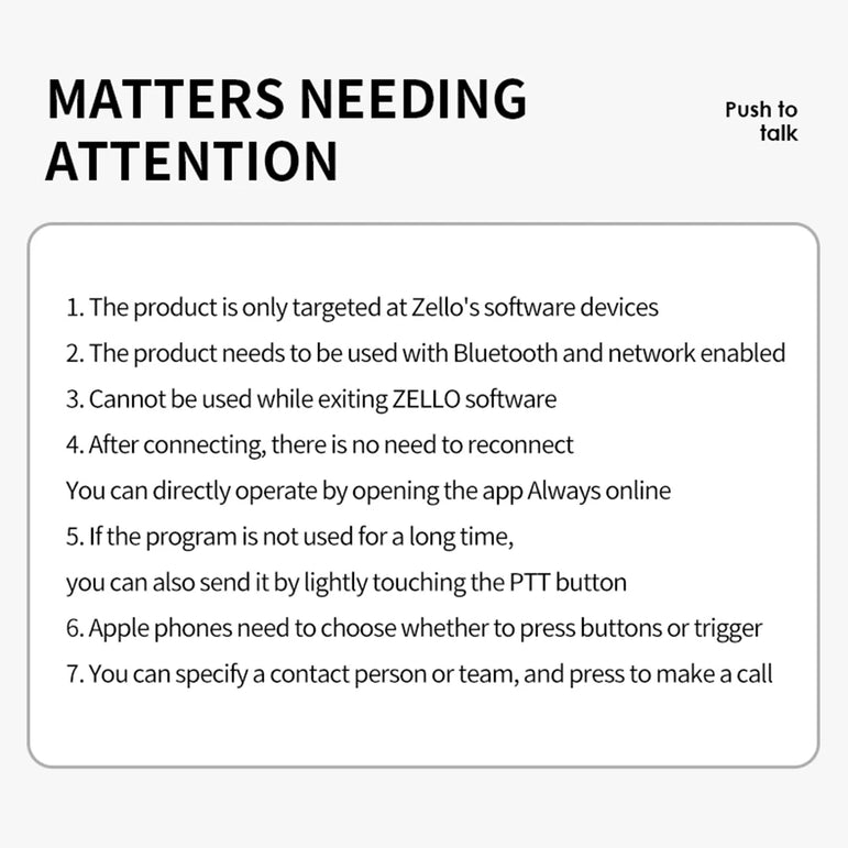 BT Wireless PTT Switch for ZELLO Wireless Microphone Speaker Wireless PTT Device for Android iOS Phone Car Motorcycle Voice Call