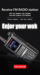Radtel RT-470X Full Band Ham Radio 256 Channel Air Band Two Way Radio USB-C Aviation NOAA Police Marine Amateur HT Scanner Roger