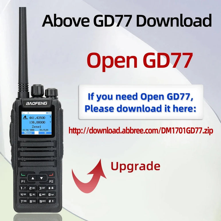 Baofeng Dm 1701 Digital Walkie Talkie Long Range dual Mode dmr Analog Open Gd77 Time slot Tier 1 +2 Radio 1801UV