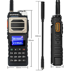 Baofeng UV-25 Walkie Talkie Air Band Receiving Scrambler Multi-band FM Vox 10W 999Ch Amateur Radio W/ Type-C 5200mAh Battery