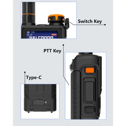 Baofeng K5 Pro Max Walkie Talkie 12W High Capacity UHF VHF AM FM Two Way Radio UVK5 Full Band LCD Noise Reduction DTMF Ham Radio