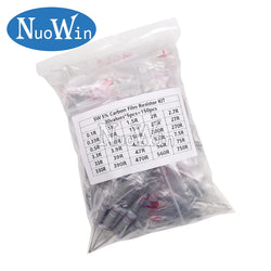 150PCS/300PCS 1W 2W 3W 5W 30Values Carbon Film Resistor Assortment Kit 5% Resistance Set 0.1R-750R 1K-820K ohms DIY Pack