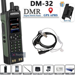 New BAOFENG DM-32 Walkie Talkie With Belt Holster DMR GPS 10W Programming Wireless Copy Frequency Type-C DM32 Ham Two Way Radios
