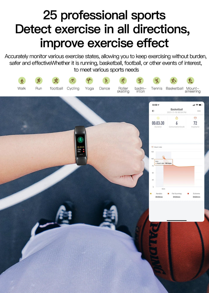 LIGE 1.1 inch Amoled Smart Watch Smartwatch Band Women Heart Rate Monitoring Waterproof men Smart Bracelet Sport Fitness Tracker