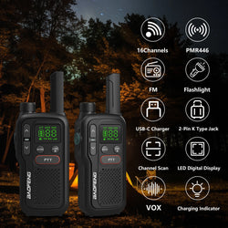 Baofeng BF-T18 PMR446 Walkie Talkie Type-C Charge European 446MHz 16 Channels Long Range Upgraded BF-T20 Mini Two Way Ham Radios