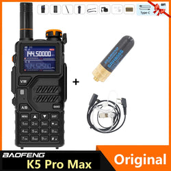 Baofeng K5 Pro Max Walkie Talkie 12W High Capacity UHF VHF AM FM Two Way Radio UVK5 Full Band LCD Noise Reduction DTMF Ham Radio
