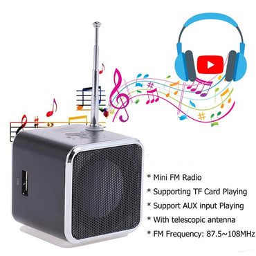 TD-V26 Mini Speaker  FM Radio Receiver MP3 Music Player LCD soundbar Micro SD TF Music Stereo Loudspeaker