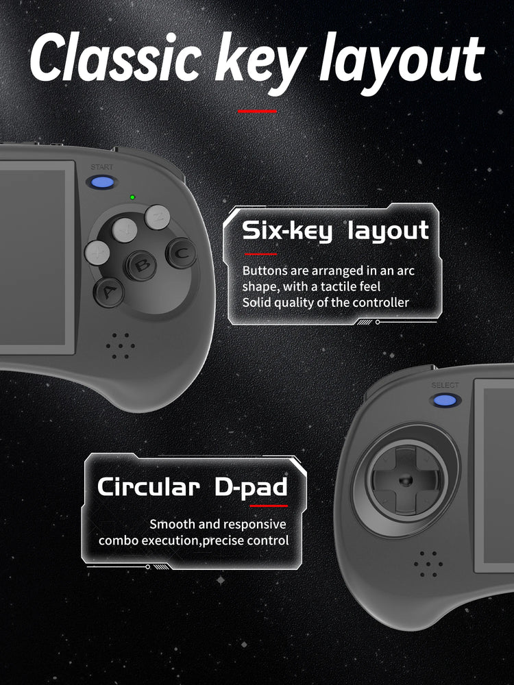 ANBERNIC RG ARC-S/RG ARC-D Retro Handheld Game Console 4.0" Six Button Design Gaming Console Support Wired Handle HD-compatible