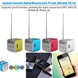 TD-V26 Mini Speaker  FM Radio Receiver MP3 Music Player LCD soundbar Micro SD TF Music Stereo Loudspeaker